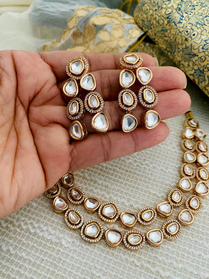 SRISHTI LAYERED POLKI CZ NECKLACE SET