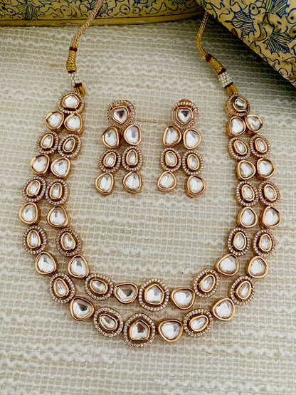 SRISHTI LAYERED POLKI CZ NECKLACE SET
