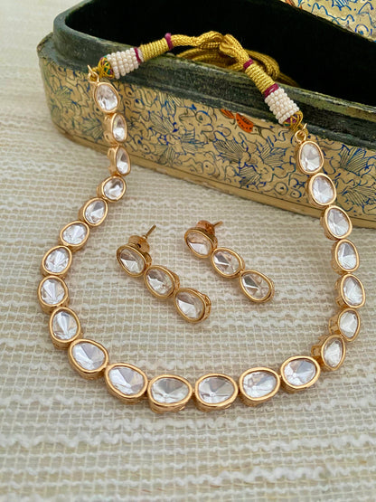 AMELIA POLKI SINGLE LINE NECKLACE SET