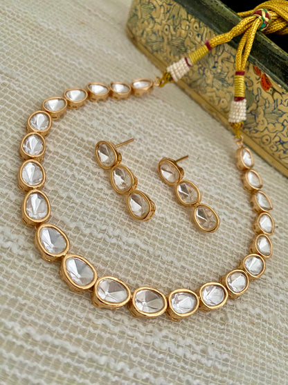 AMELIA POLKI SINGLE LINE NECKLACE SET