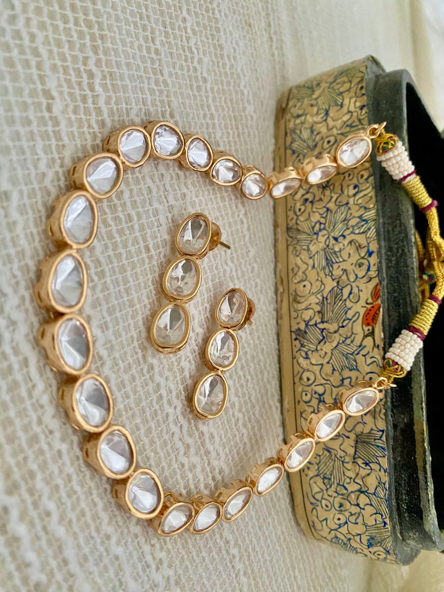 AMELIA POLKI SINGLE LINE NECKLACE SET