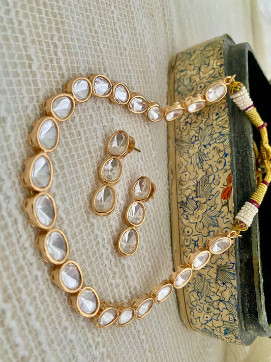 AMELIA POLKI SINGLE LINE NECKLACE SET