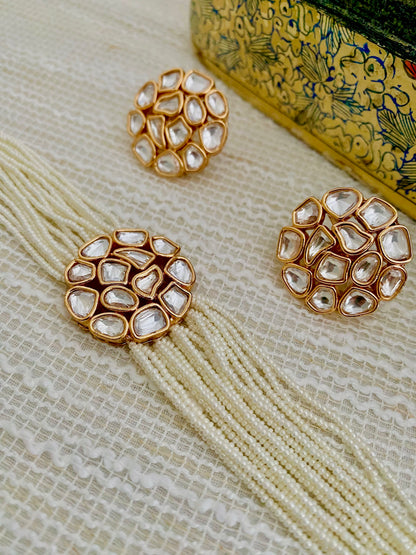 AAMEYA POLKI PEARL CHOKER SET