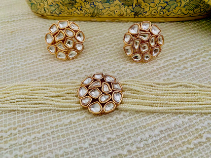 AAMEYA POLKI PEARL CHOKER SET