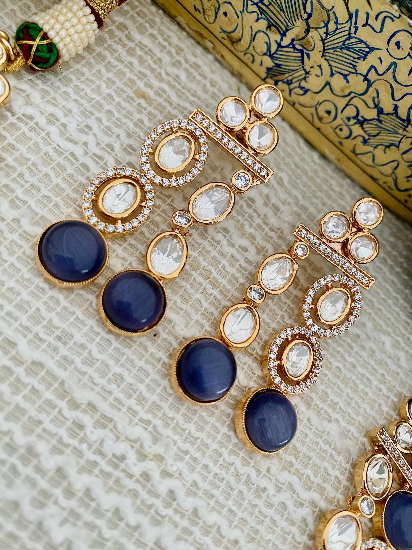 RUHI LAYERED POLKI CZ NECKLACE SET