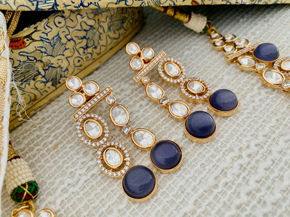 RUHI LAYERED POLKI CZ NECKLACE SET