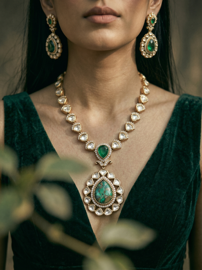 Devika Agate Pendant Necklace Set