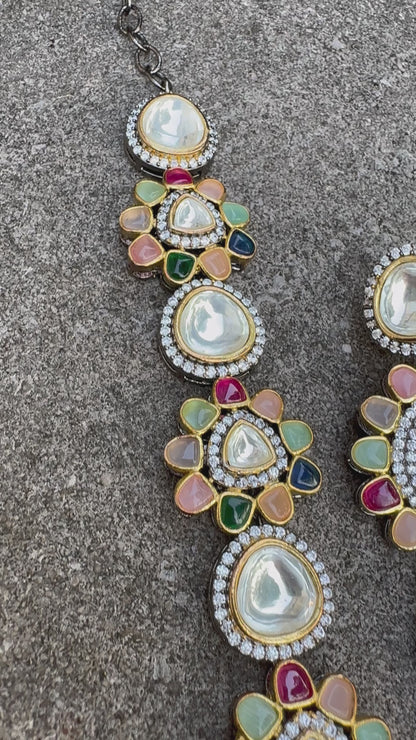 RESHMA POLKI NAVRATAN VICTORIAN NECKLACE SET